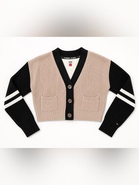 Tommy Jeans Tommy Hilfiger Cropped Varsity Knit Cardigan